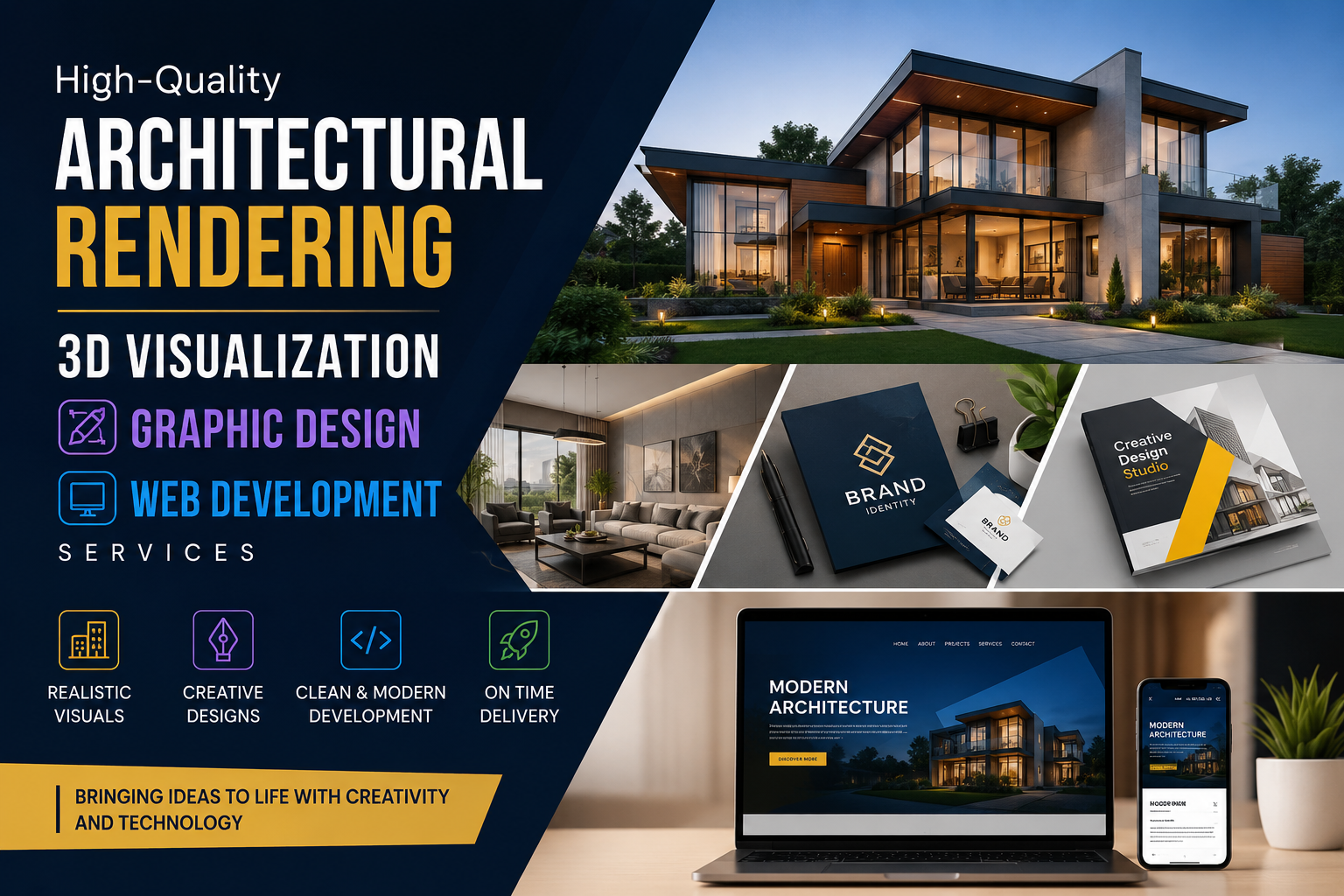 High-Quality Architectural Rendering, 3D Visualization, Graphic Design & Web Development Services – Expert Service Provider